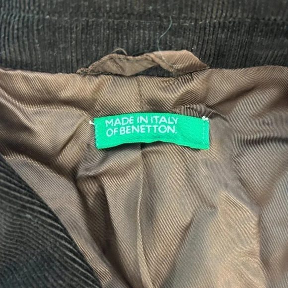 Benetton Brown Pinwale Corduroy 3 Button Blazer Sport Coat - Picture 3 of 7
